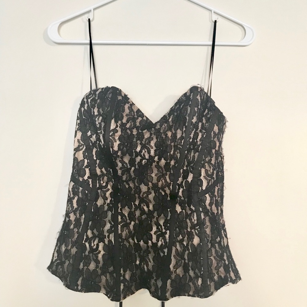 Black Lace GUESS Bustier Top